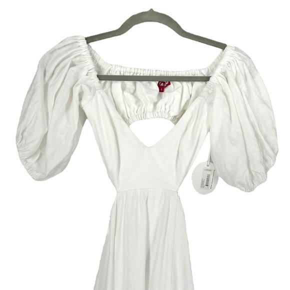 NWT Staud Coliseum White 100% Linen Cottagecore Maxi Dress - Picture 5 of 10